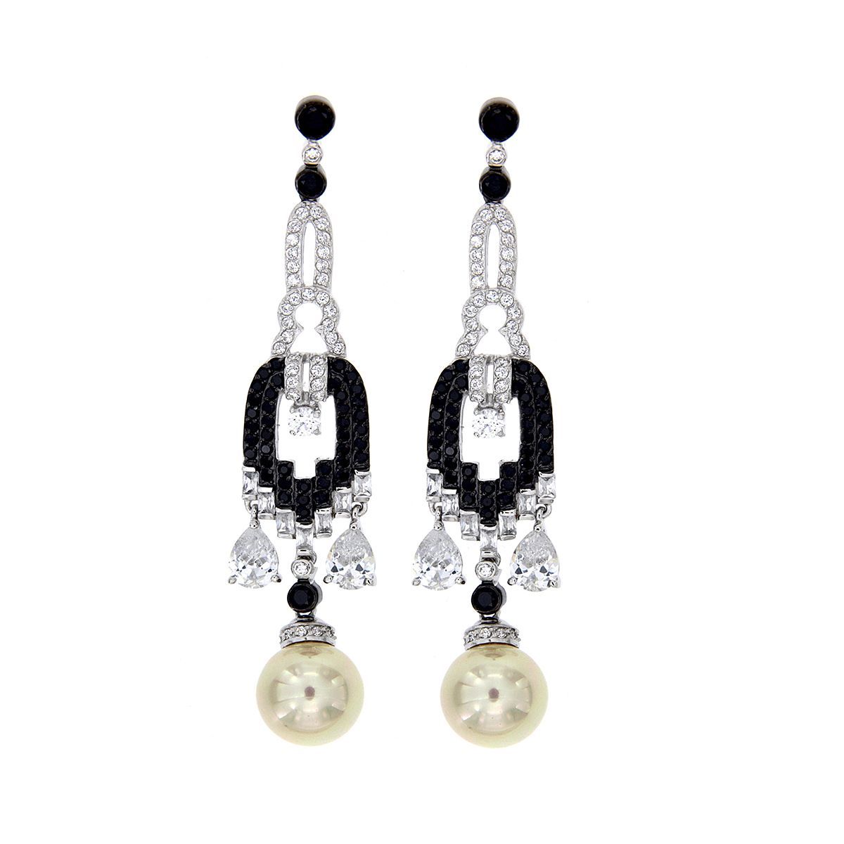 Pendientes largos Perla de plata925 Pendientes largos Perla de plata925