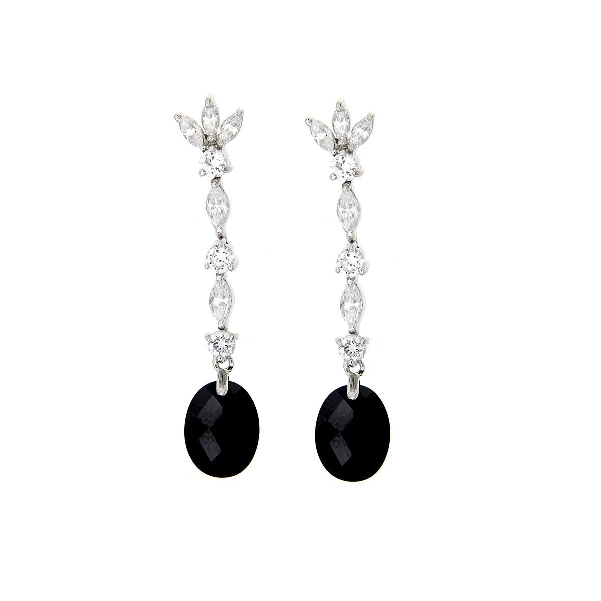 013870-pendientes-plata-baño-rodio-facetada-negra-circonita-blanca-ziane Pendientes Liber de Plata925