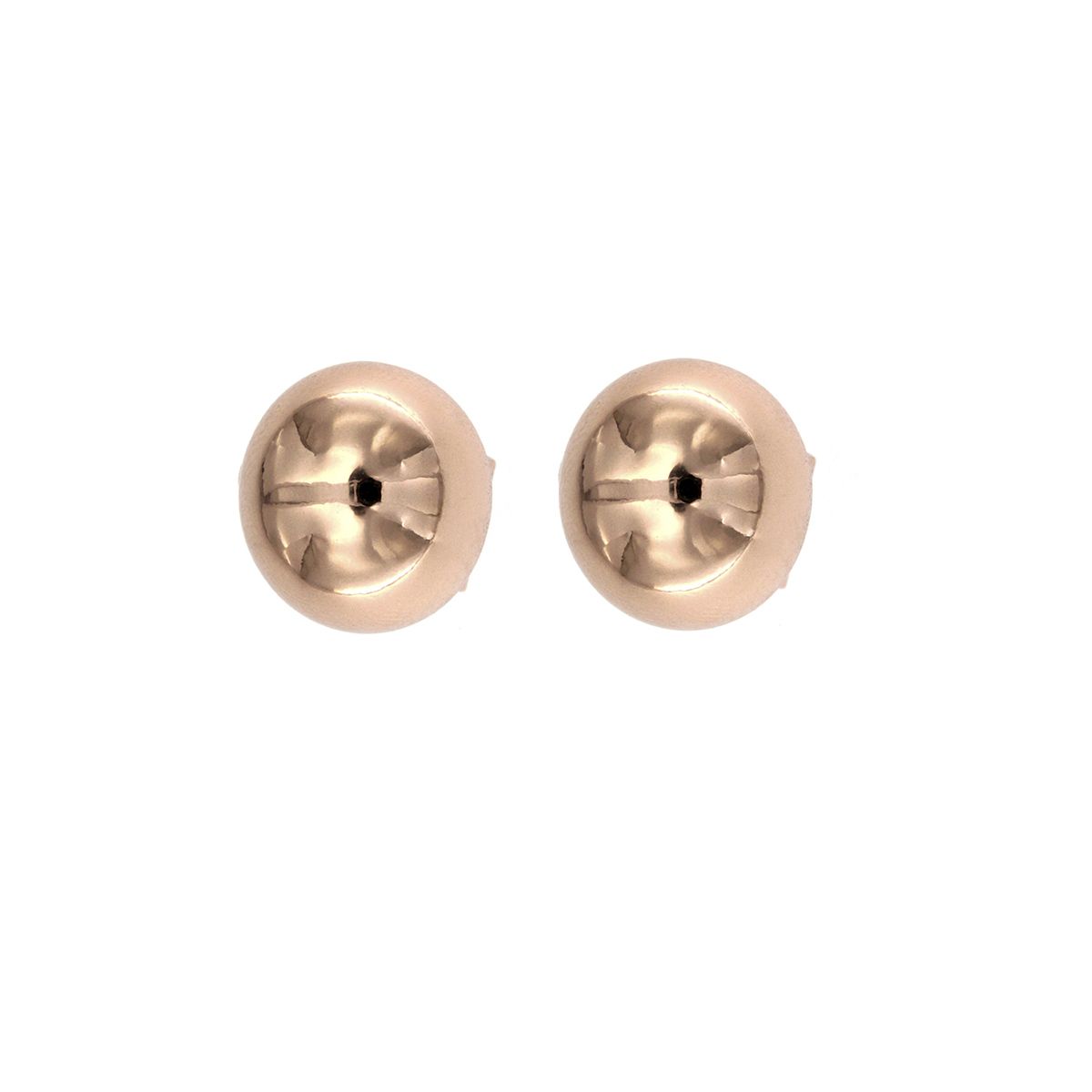 Pendientes Bolita Omega en oro rosa