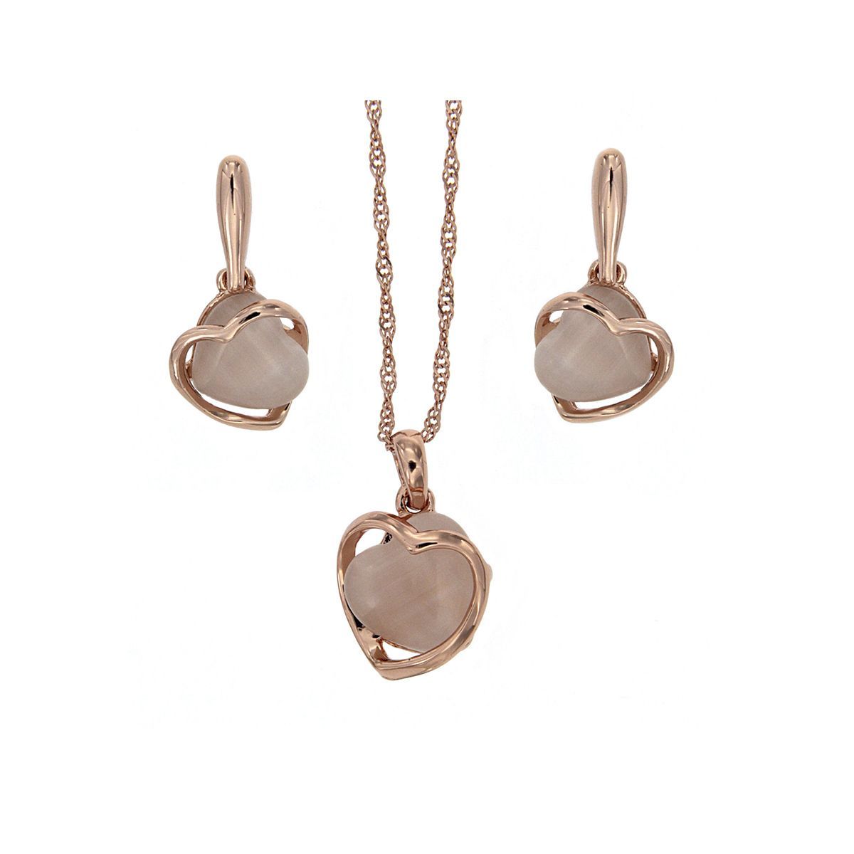 Conjunto Corazones en oro rosa