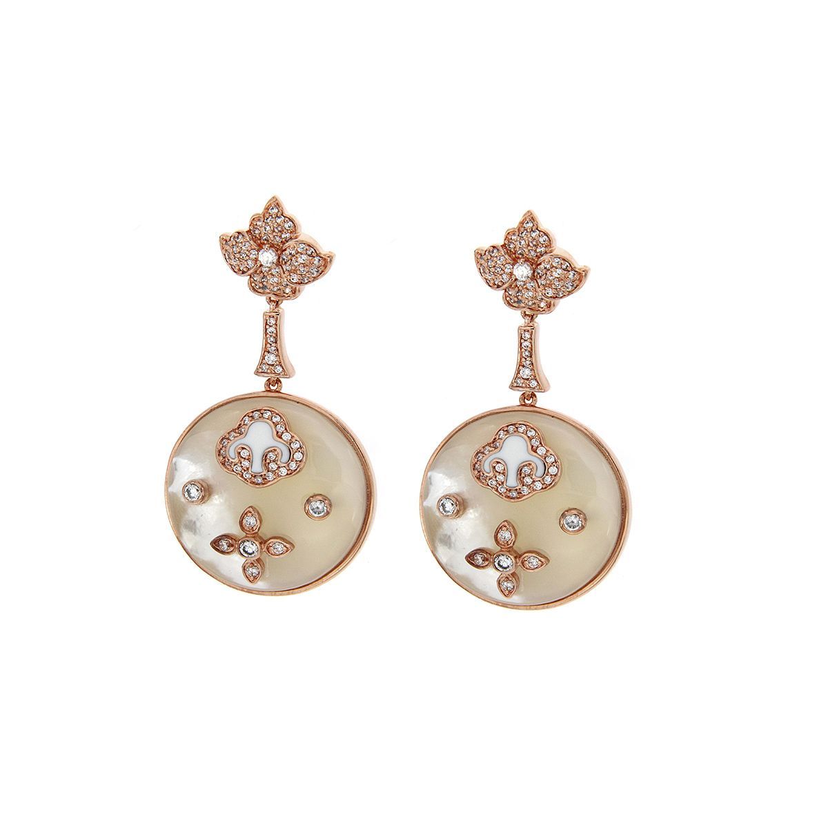 Pendientes largos Flor y Cruz
