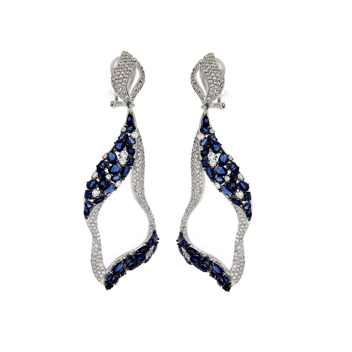 Pendientes largos Ondas Sobre Azul