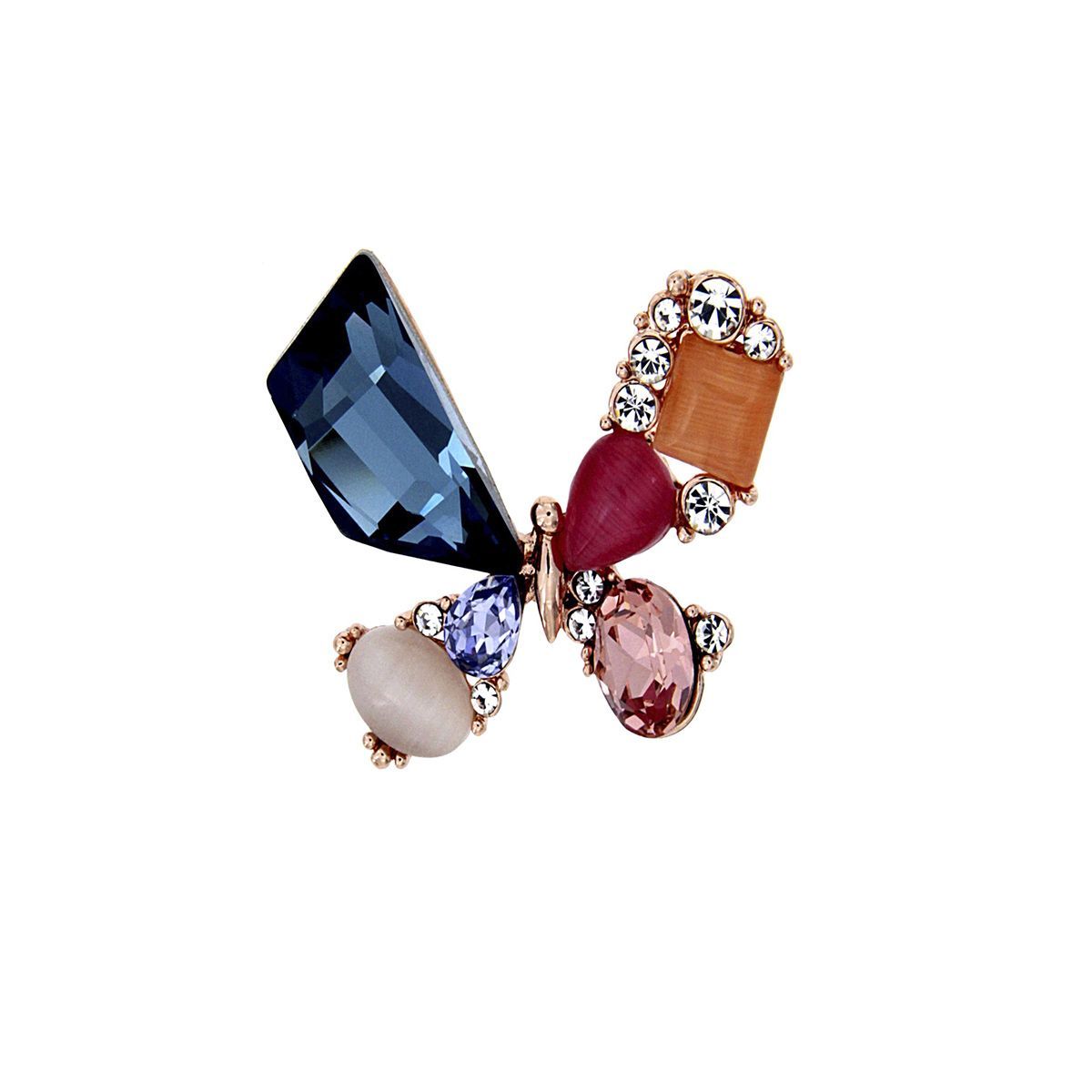 Pin Mariposa, cristales austriacos, ojo de gato, baño oro rosa - ZIANE ...