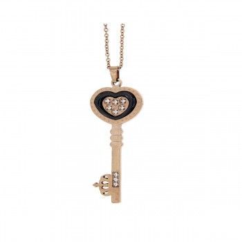 Colgante Black Key Oro Rosa