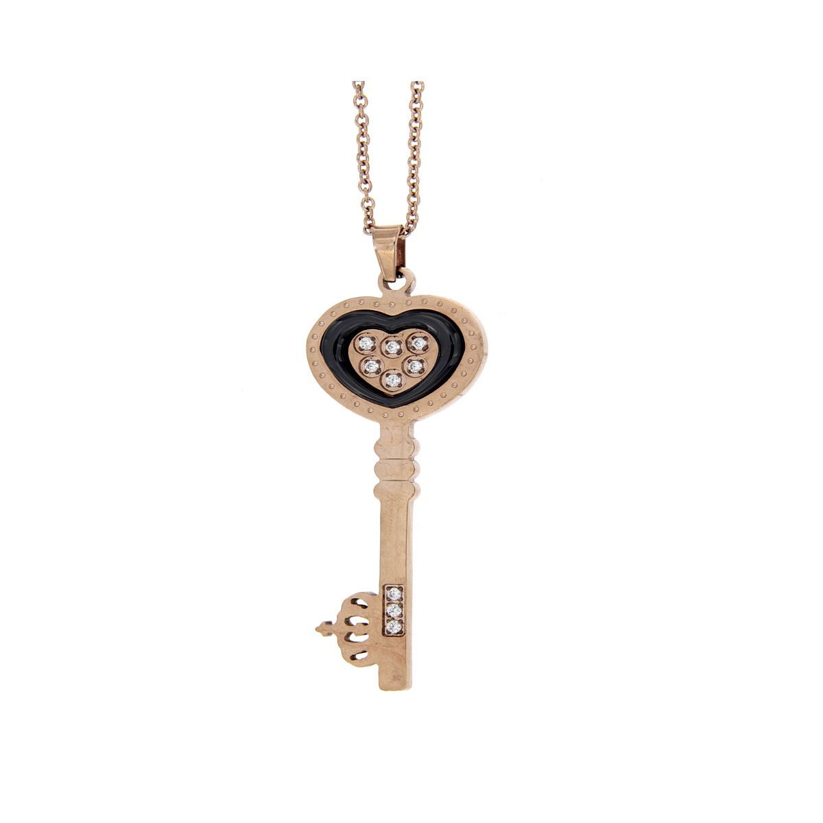 Colgante Black Key Oro Rosa Colgante Black Key Oro Rosa