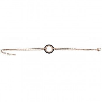Pulsera Black Orbed Oro Rosa