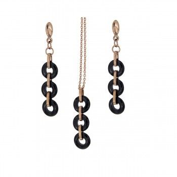 Conjunto Black Flop Oro Rosa
