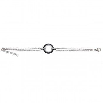 Pulsera Black Orbed Rodio