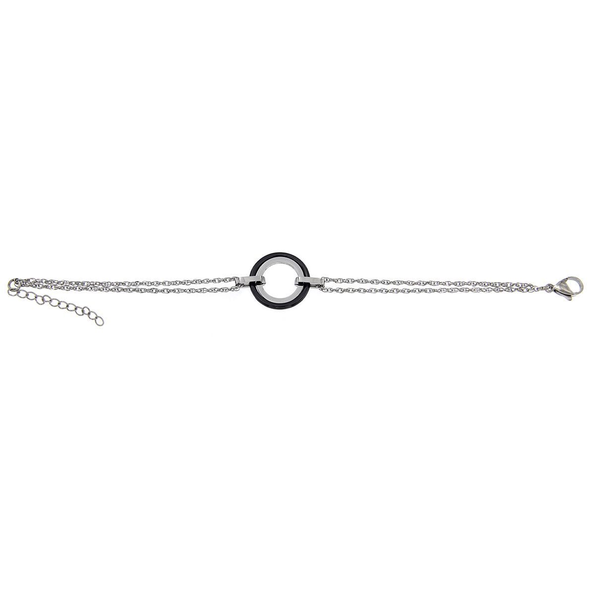 Pulsera Black Orbed Rodio Pulsera Black Orbed Rodio