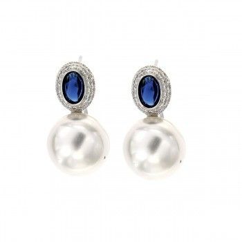 Pendientes Tú y Yo en Shangai Sapphire de plata925