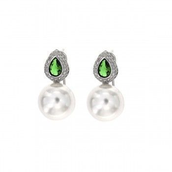 Pendientes Tú y Yo en Casablanca Emerald de plata925