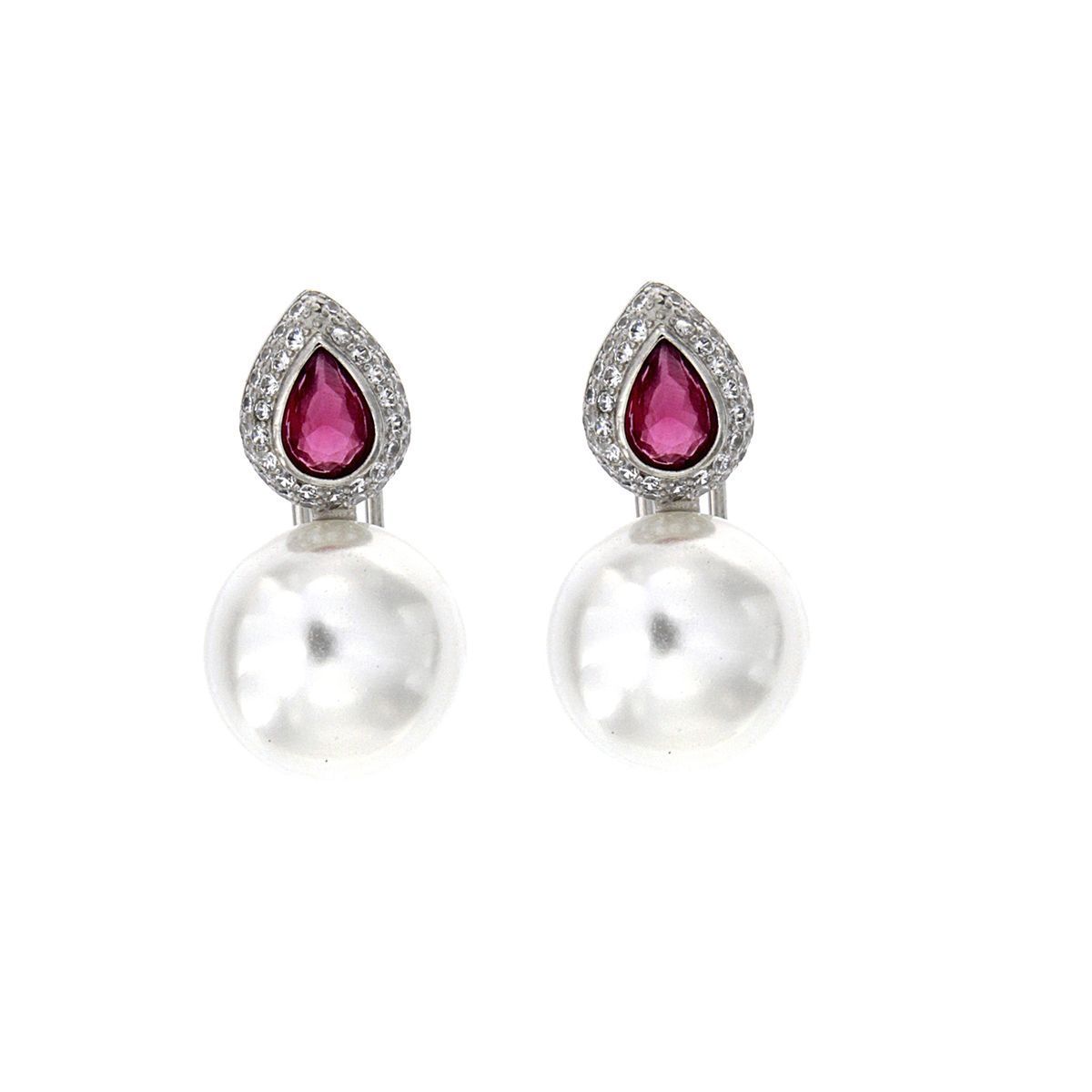 011478.03-pendientes-plata-925-baño-rodio-perla-natural-blanca-irisada-circonita-lagrima-ruby-redonda-cristal-ziane Pendientes Tú y Yo en Casablanca Ruby de plata925
