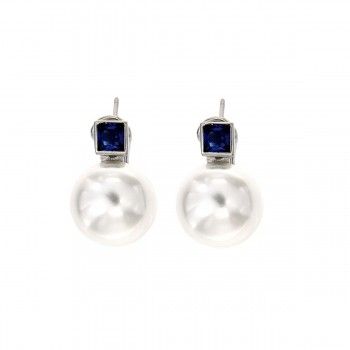 Pendientes Tú y yo en Pekín Sapphire de plata925