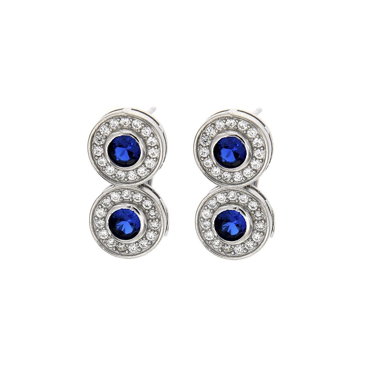 011553.01-Par-pendientes-plata-925-baño-rodio-circonita-redonda-sapphire-blanca-cristal-ziane Pendientes Tú y Yo en Melbourne de plata925