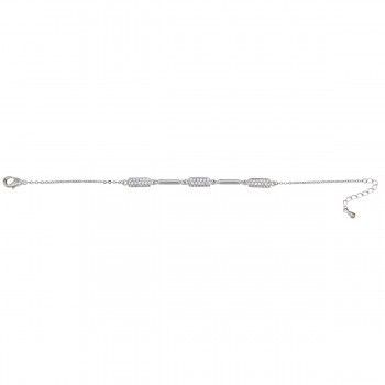 Pulsera Tres Rectángulos Rodio