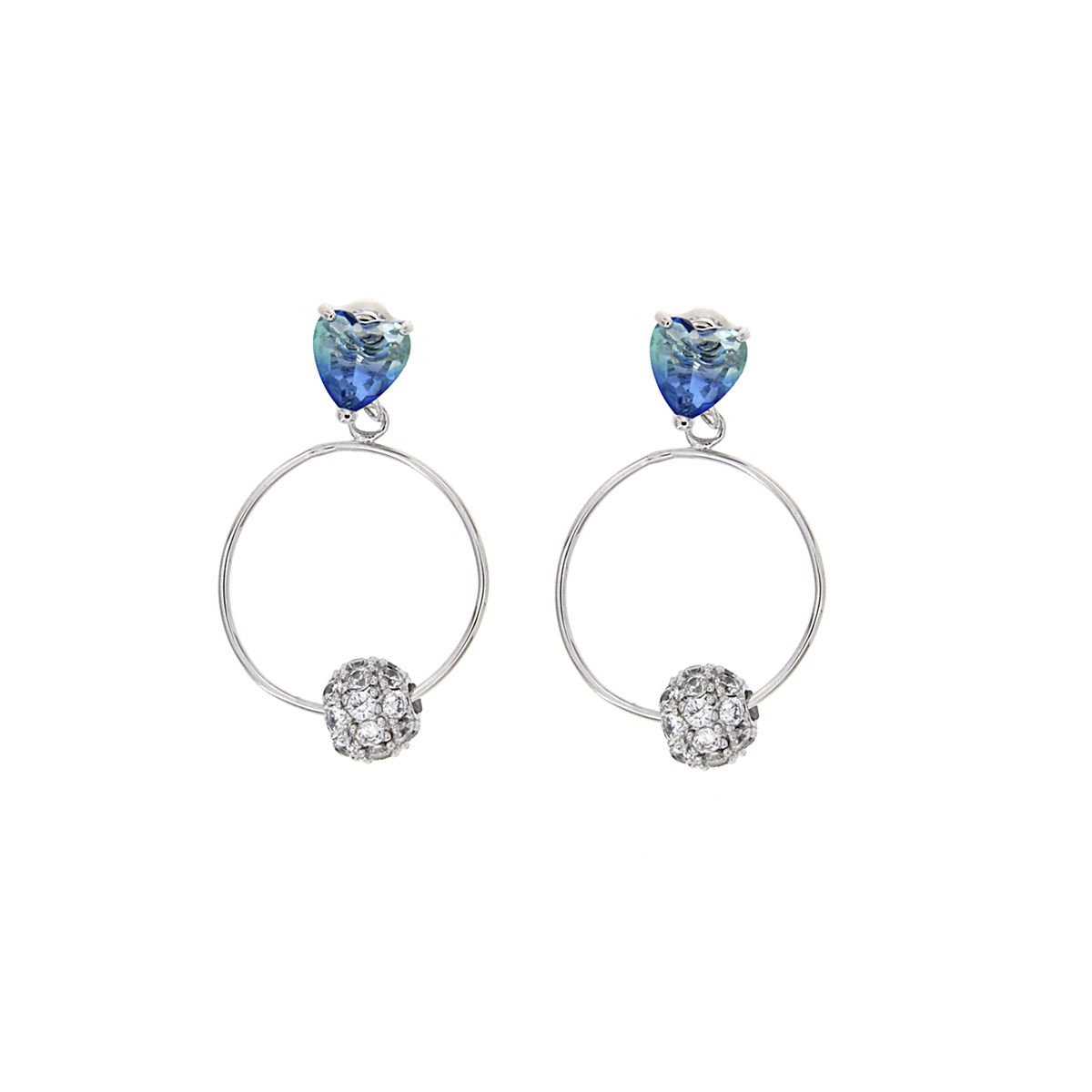 Pendientes desmontables Corazón Rodio Pendientes desmontables Corazón Rodio