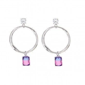 Pendientes Aro Violet Vitrail