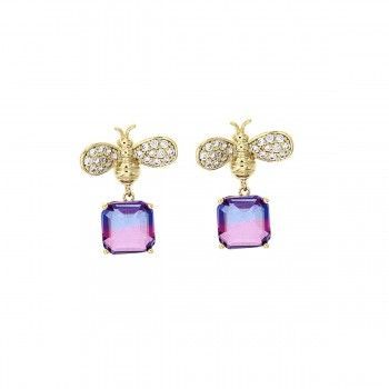 Pendientes Abeja Violet Vitrail
