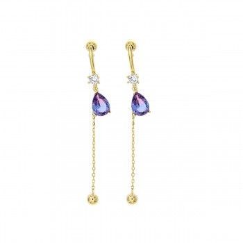 Pendientes desmontables Cadena y Piedra