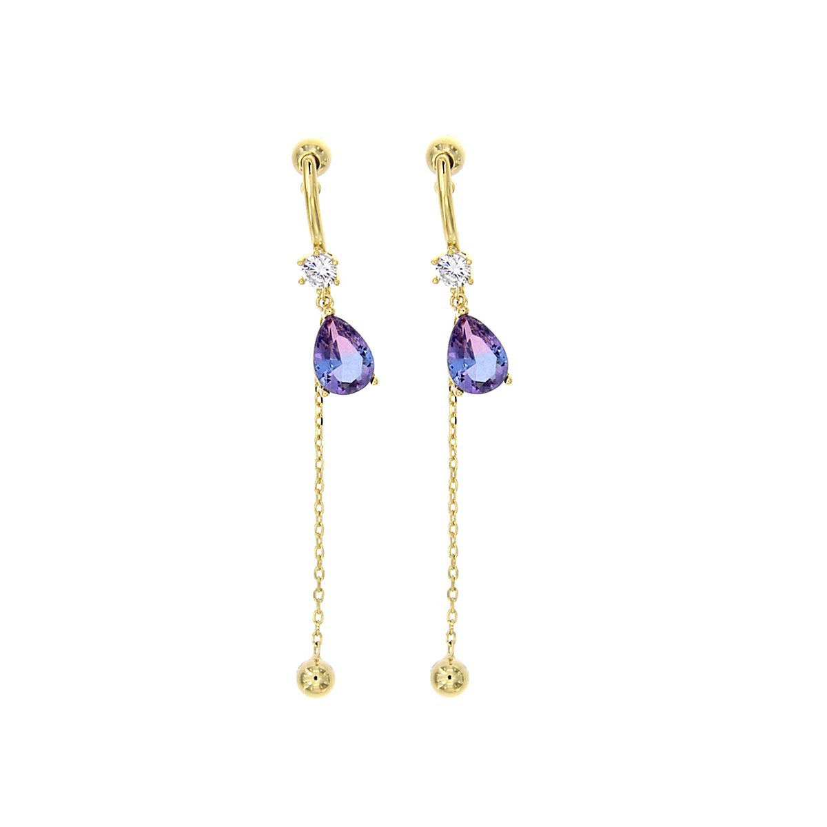 Pendientes desmontables Cadena y Piedra Pendientes desmontables Cadena y Piedra