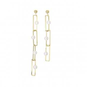 Pendientes Eslabones y Perlas