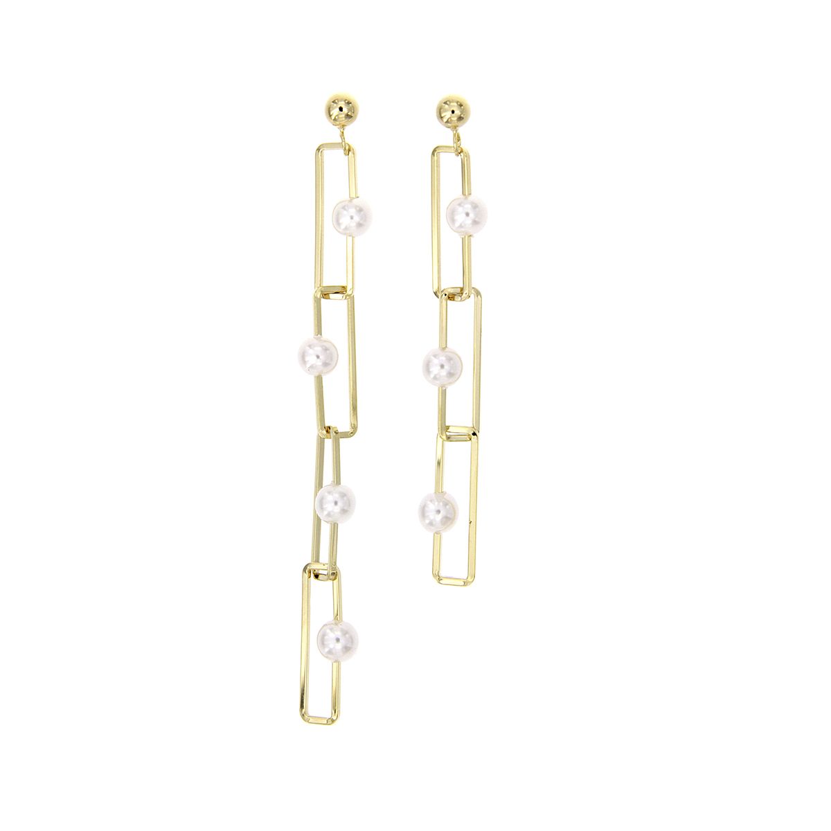 Pendientes Eslabones y Perlas Pendientes Eslabones y Perlas