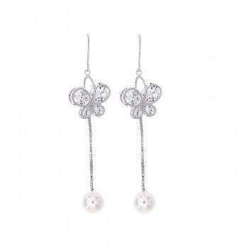 Pendientes largos Mariposa y Perla