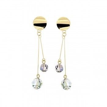 Pendientes Círculo y Piedras Facetadas