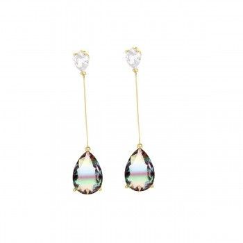 Pendientes largos Lágrima Peridot