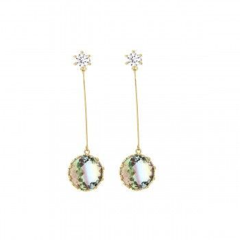 Pendientes largos Circular Peridot