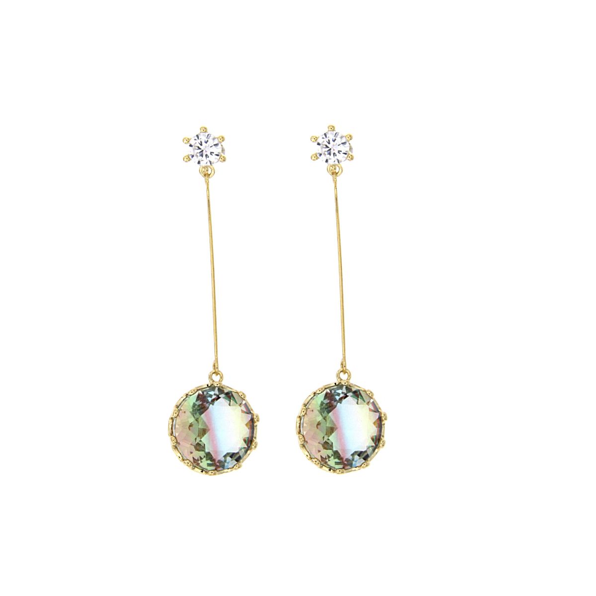 Pendientes largos Circular Peridot Pendientes largos Circular Peridot