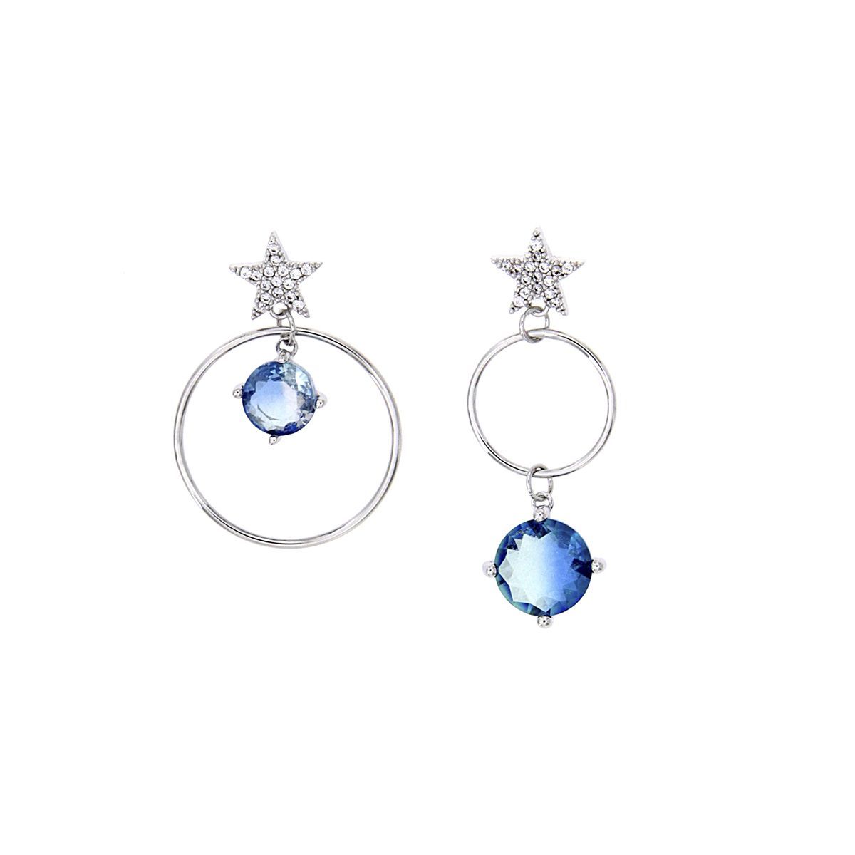 Pendientes desiguales Estrella Light Sapphire Pendientes desiguales Estrella Light Sapphire