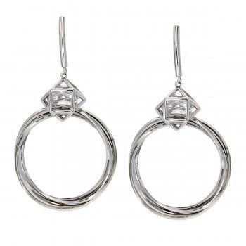 Pendientes largos Poliedro y Aros
