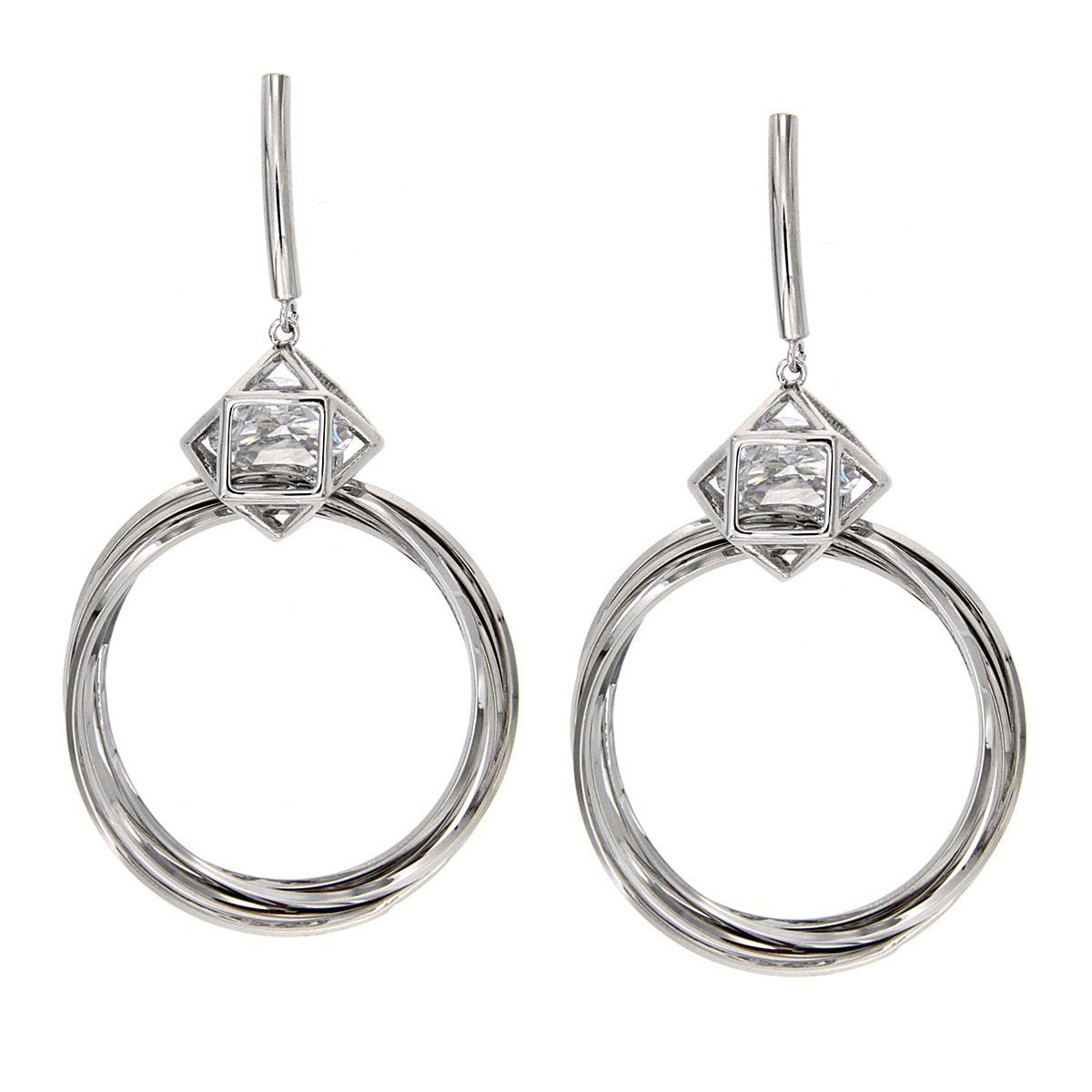 Pendientes largos Poliedro y Aros Pendientes largos Poliedro y Aros