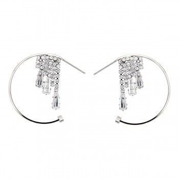 Pendientes largos Arilla Rodio