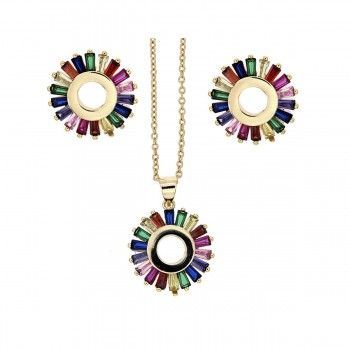 Conjunto Rosetón Rainbow Oro