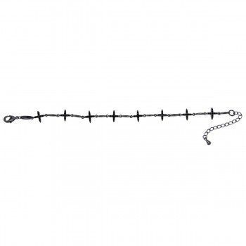 Pulsera Cross Mix en rutenio
