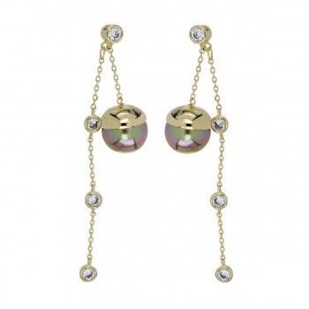 Pendientes largos Fashion Pearl Tahiti