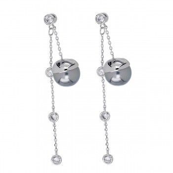 Pendientes largos Fashion Pearl Gris