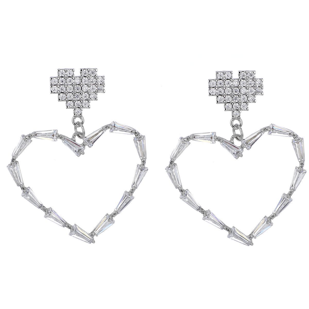 Pendientes Super Hearts en rodio Pendientes Super Hearts en rodio