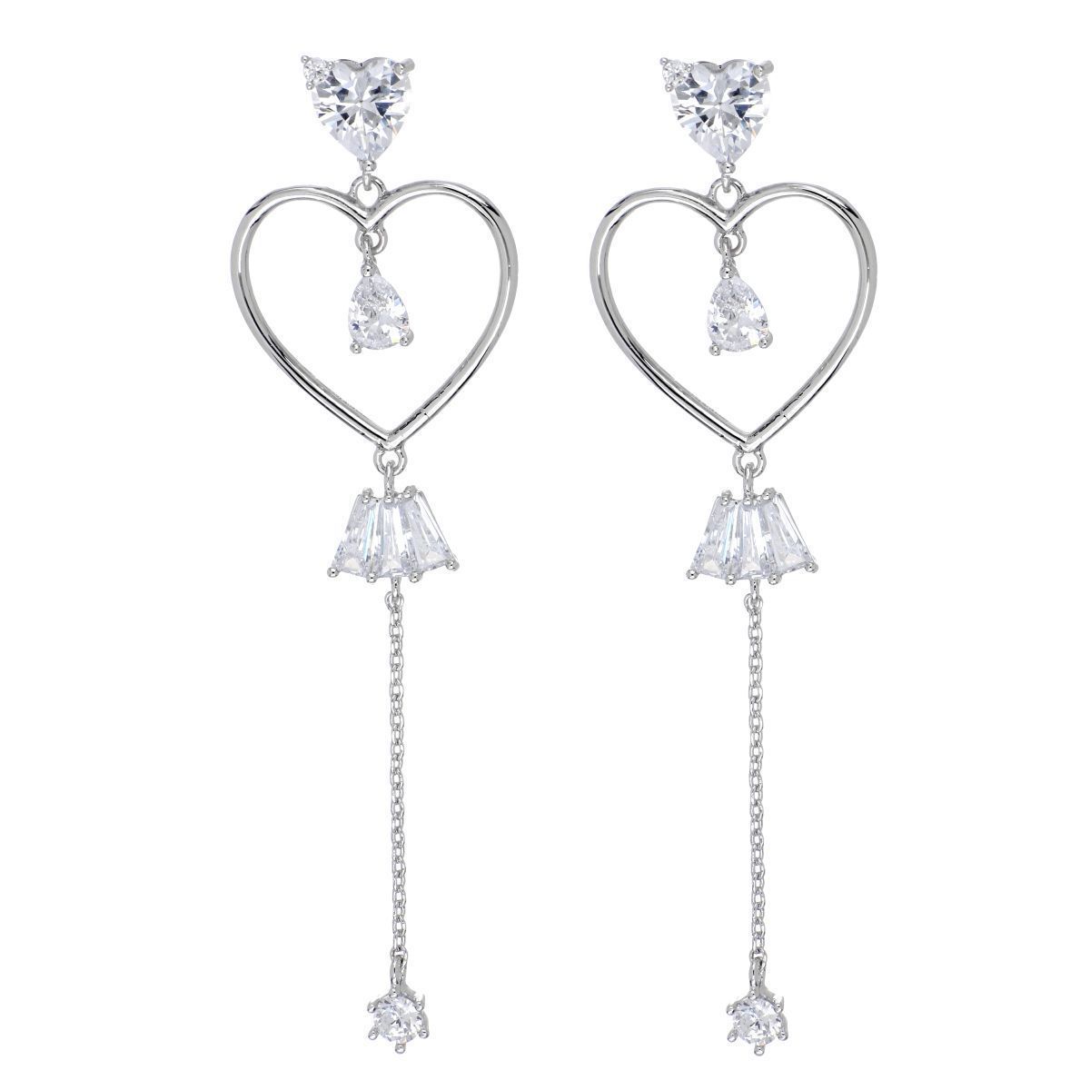 Pendientes largos Super Long Heart Pendientes largos Super Long Heart