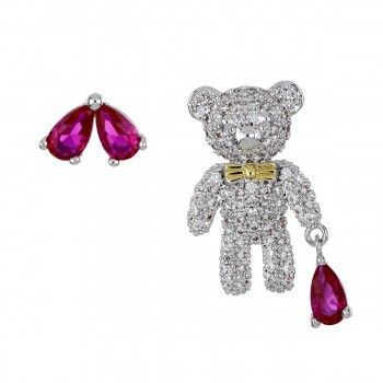 Pendientes desiguales Fashion Tie Bear