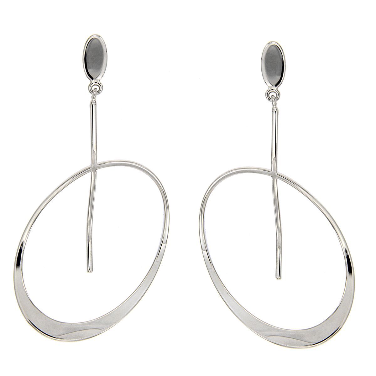 Pendientes Óvalo en rodio Pendientes Óvalo en rodio