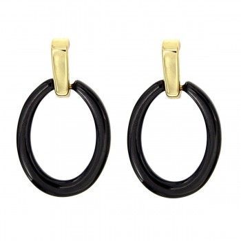 Pendientes Oblongo en rutenio