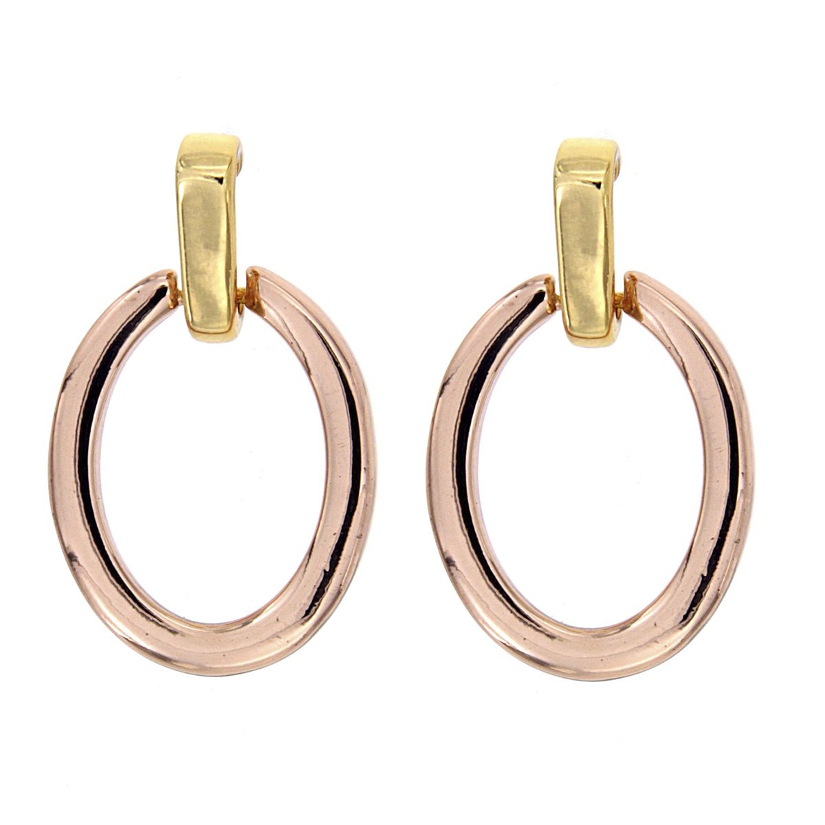 Pendientes Oblongo en oro rosa Pendientes Oblongo en oro rosa