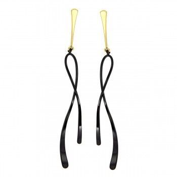 Pendientes Aspa en rutenio