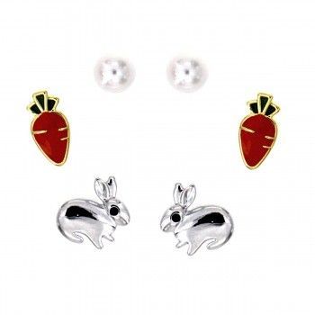 Pendientes Piccolo Coniglio en rodio