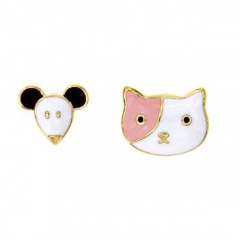 Pendientes desiguales Gatto e Topo