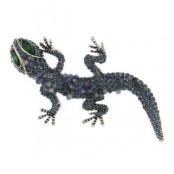 Broche Various Salamander en rodio