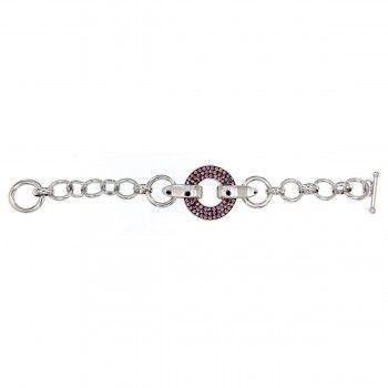Pulsera Glitter Circle Rose
